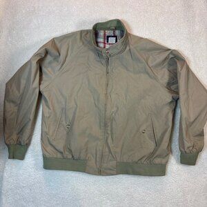 Woodrich Mens Bomber Jacket XL Tan Plaid Lining Cotton Blend